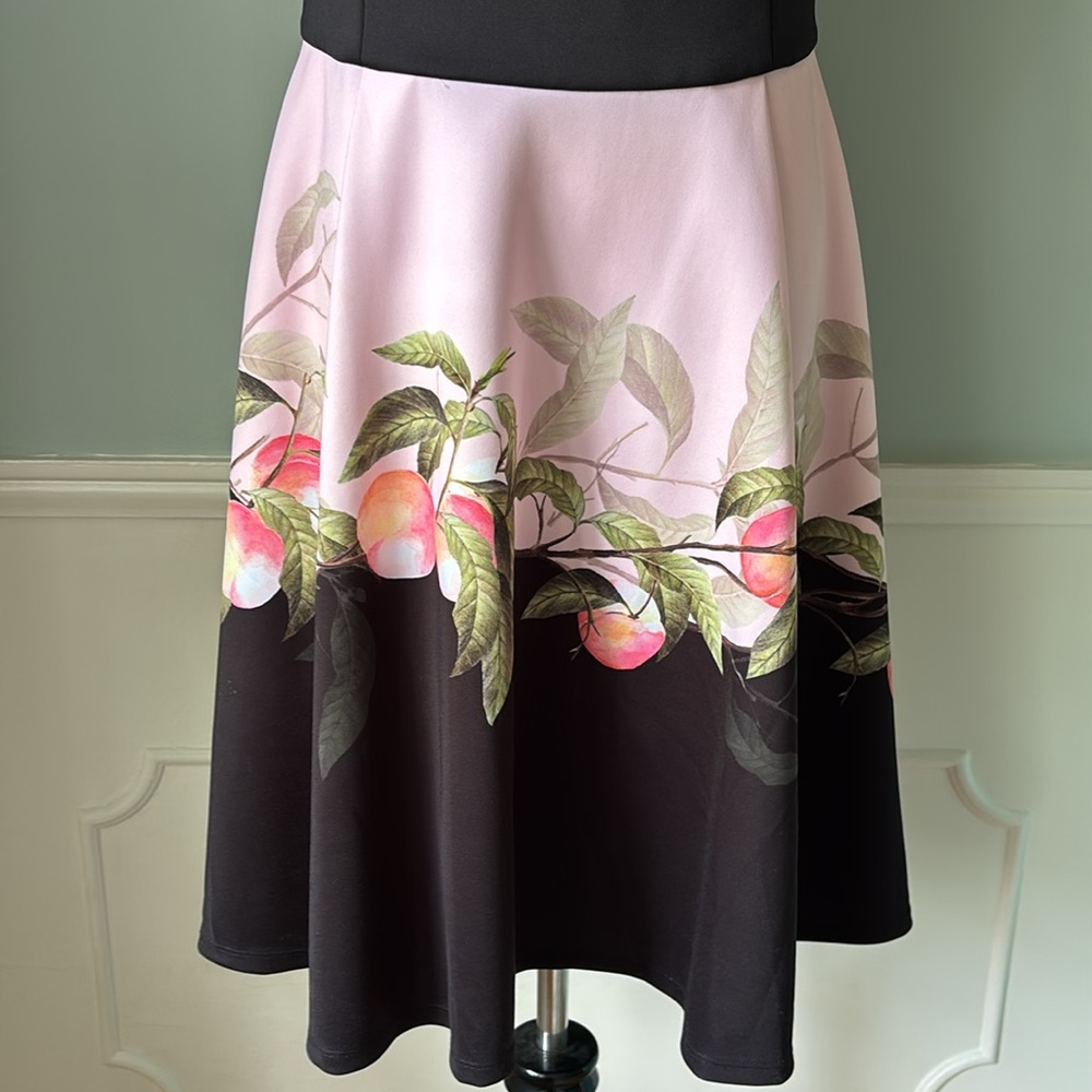 TED BAKER Peach Blossom Floral Print TEKEYA Off Shoulder Fit Flare Dress - Picture 3 of 7